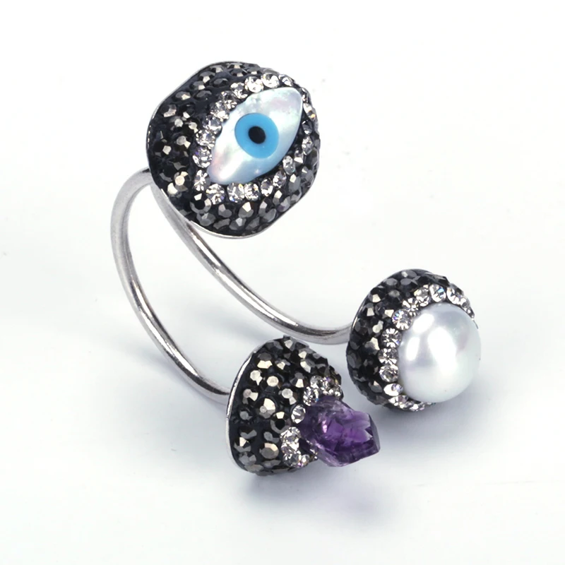 dankaishi Evil Eye Open Rings for Women Paved with Rhinestone and Cubic Zirconia Pearl Crystal Charm Luxury Style Boho Accessory
dankaishi Evil Eye Open Rings for Women Paved with Rhinestone and Cubic Zirconia Pearl Crystal Charm Luxury Style Boho Accessory