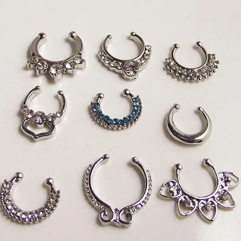 SaYao 1 piece Blue Fake Nose Ring Punk Septum Clicker Nose Rings non-piercing cheater nose silver Body Piercing Jewelry Sexy
SaYao 1 piece Blue Fake Nose Ring Punk Septum Clicker Nose Rings non-piercing cheater nose silver Body Piercing Jewelry Sexy