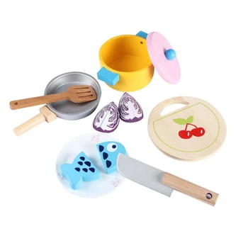 Children Wooden Simulation Real Life Kitchen Tableware pot toys child role play pretend wood toy for gifts
Children Wooden Simulation Real Life Kitchen Tableware pot toys child role play pretend wood toy for gifts