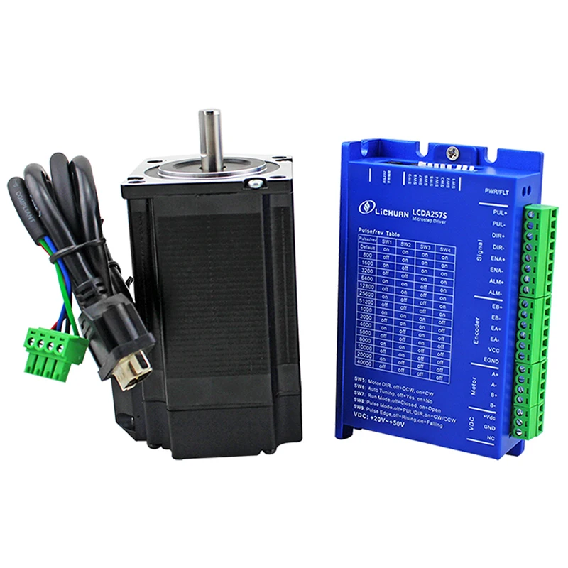 2 phase 3N.m Nema23 closed loop stepper motor driver CNC controller kit LCDA257S+LC57H2100 hybrid servo 3m encoder on 3D printer
2 phase 3N.m Nema23 closed loop stepper motor driver CNC controller kit LCDA257S+LC57H2100 hybrid servo 3m encoder on 3D printer