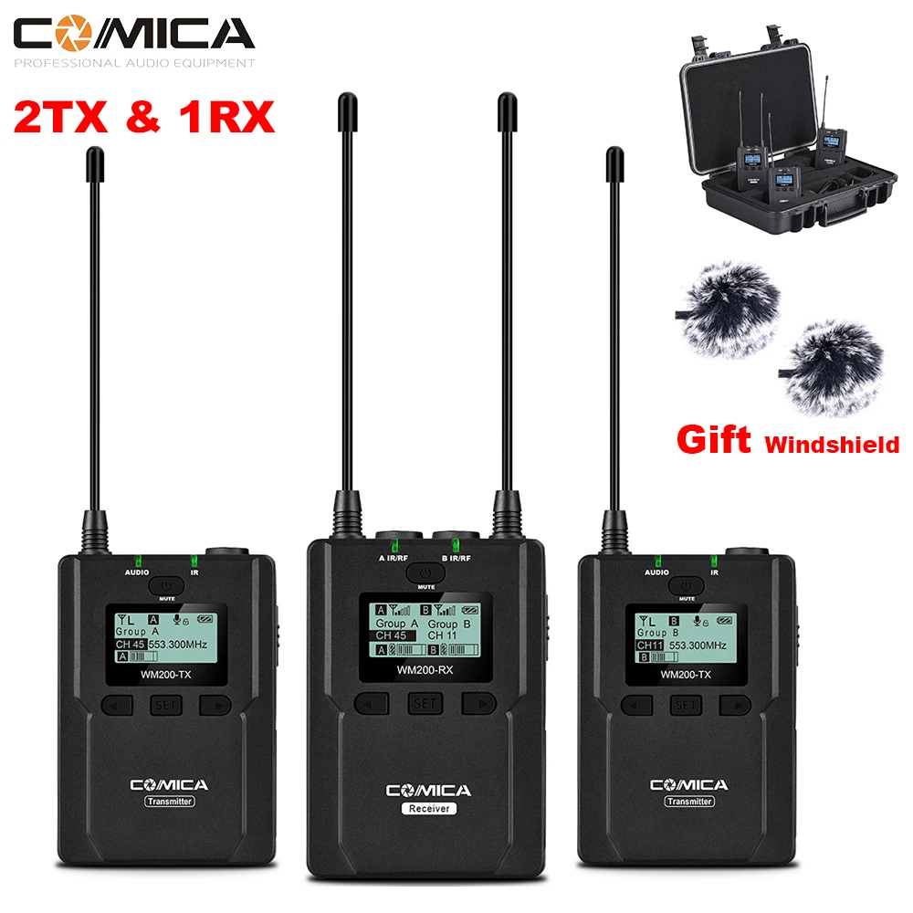 COMICA CVM-WM200 UHF 96-channels Metal Wireless Microphone System Transmitter Receiver 120m Recording for DSLR & Camcorder Video
COMICA CVM-WM200 UHF 96-channels Metal Wireless Microphone System Transmitter Receiver 120m Recording for DSLR & Camcorder Video