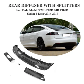 Rear Diffuser Lip Carbon Fiber Bumper Protector with splitters for Tesla Model S 70D P85D 90D P100D Sedan 4 Door 16-17
Rear Diffuser Lip Carbon Fiber Bumper Protector with splitters for Tesla Model S 70D P85D 90D P100D Sedan 4 Door 16-17