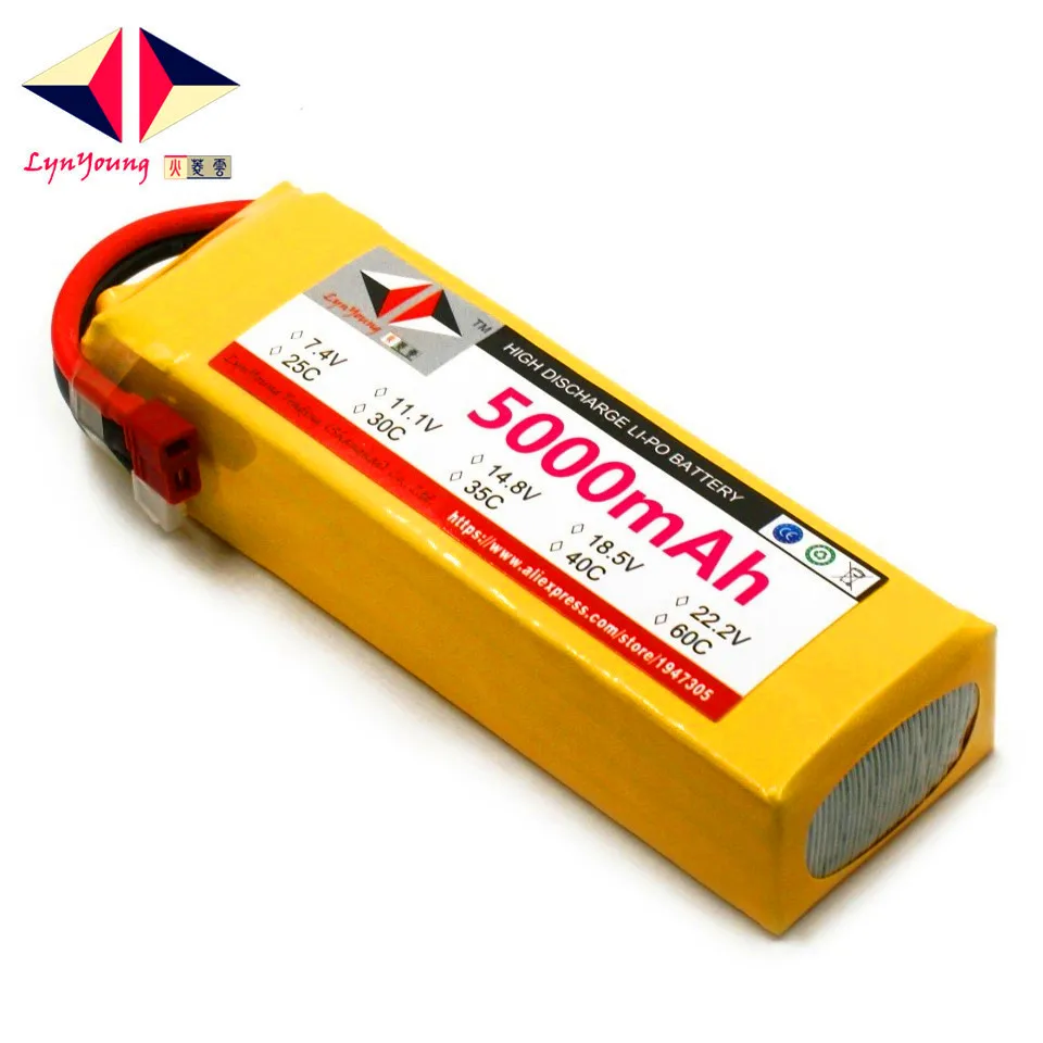 LYNYOUNG battery LiPo 14.8V 5000mAh 4S 60C max 120c For helicopter quadcopter drone boat car
LYNYOUNG battery LiPo 14.8V 5000mAh 4S 60C max 120c For helicopter quadcopter drone boat car