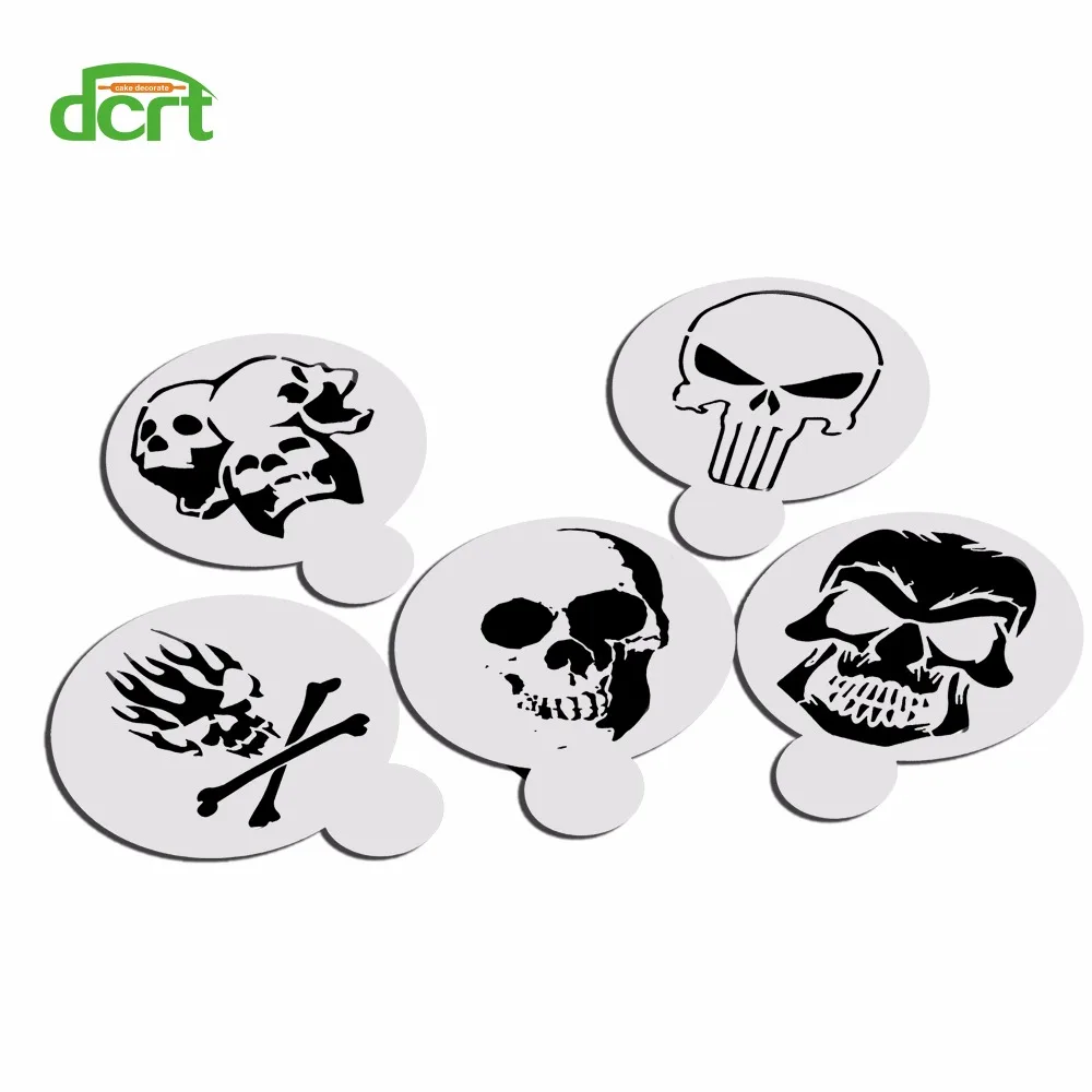 5Pcs/Set PET Halloween Skull Design Coffee Stencils,Cookie Biscuits Cupcake Fondant Laser Cut Cake Decoration Tools
5Pcs/Set PET Halloween Skull Design Coffee Stencils,Cookie Biscuits Cupcake Fondant Laser Cut Cake Decoration Tools