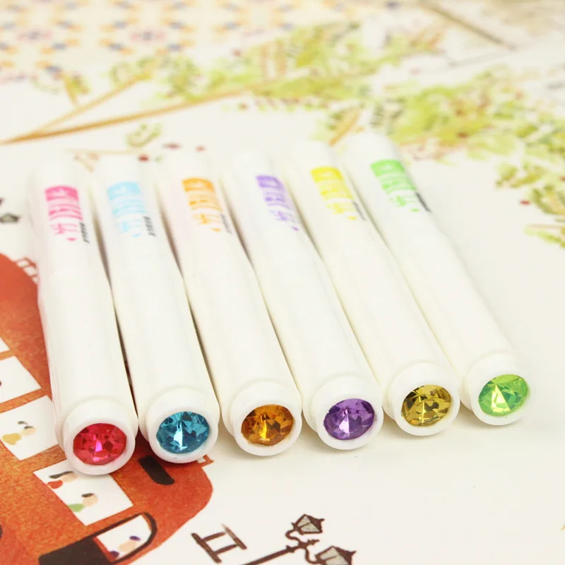 6 pcs/lot (1 bag) Creative Double Head Highlighters Cute Kawaii Crystal Marker Pens Korean Stationery Student 1508
6 pcs/lot (1 bag) Creative Double Head Highlighters Cute Kawaii Crystal Marker Pens Korean Stationery Student 1508