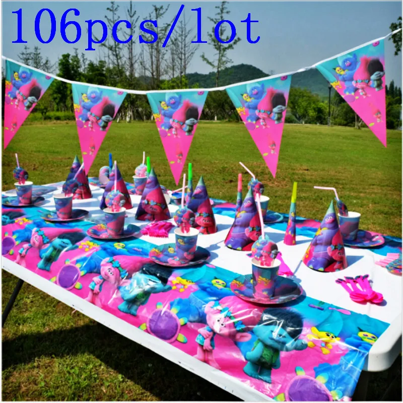 Magic Trolls Theme Design 106Pcs/Lot Kids Birthday Party Paper Cup Plate Napkin Baby Shower Horn Blowout Hat Decoration Supply
Magic Trolls Theme Design 106Pcs/Lot Kids Birthday Party Paper Cup Plate Napkin Baby Shower Horn Blowout Hat Decoration Supply