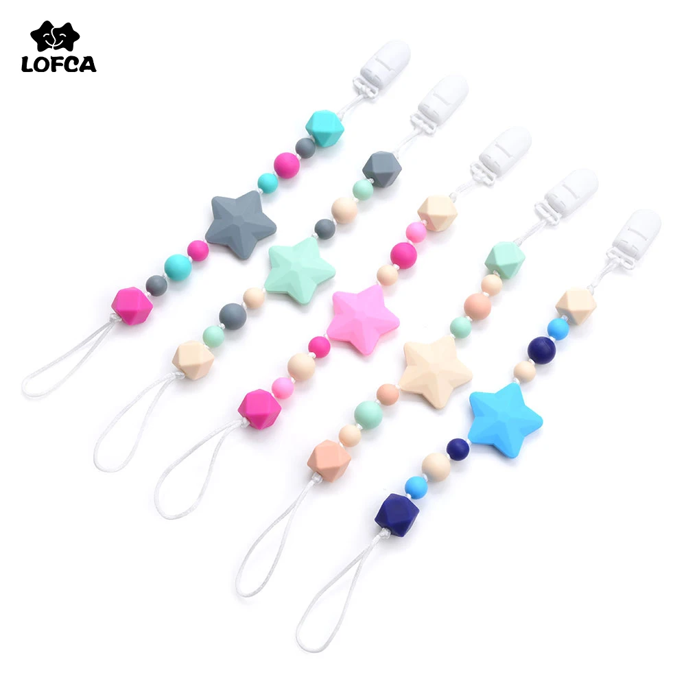 Baby Pacifier Clip Star BPA Free Silicone Beads Teething Necklace Baby Teether Food Grade Chewable Holder Teething Accessory
Baby Pacifier Clip Star BPA Free Silicone Beads Teething Necklace Baby Teether Food Grade Chewable Holder Teething Accessory