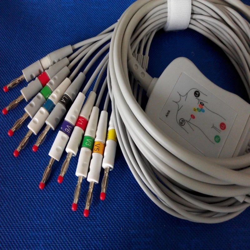 Совместимый с Nihon Kohden кабель для ЭКГ проводами 10 проводов медицинский ECG 4 0