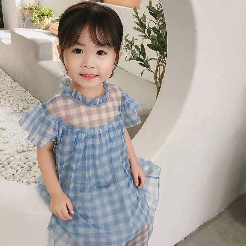 2019 Summer Children Baby Lace Screen Yarn Princess Dresses Girl Plaid Short Sleeve Cotton Dress Toddler Baby Petal Sleeve Cloth
2019 Summer Children Baby Lace Screen Yarn Princess Dresses Girl Plaid Short Sleeve Cotton Dress Toddler Baby Petal Sleeve Cloth