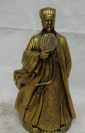 JP S0524 12" Chinese Brass History Militarist Statesman Strategist Zhuge Liang Statue B0403
JP S0524 12" Chinese Brass History Militarist Statesman Strategist Zhuge Liang Statue B0403