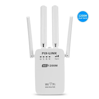 1200Mbps PIXLINK AC1200 WIFI Repeater/Router/Access Point Wireless Range Extender Wi-Fi Signal Amplifier 4 External Antennas
1200Mbps PIXLINK AC1200 WIFI Repeater/Router/Access Point Wireless Range Extender Wi-Fi Signal Amplifier 4 External Antennas