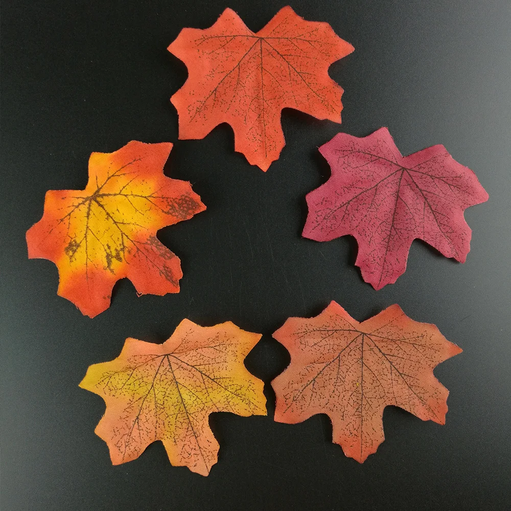 Недорогие искусственные цветы кленовые листья многоцветные осенние для