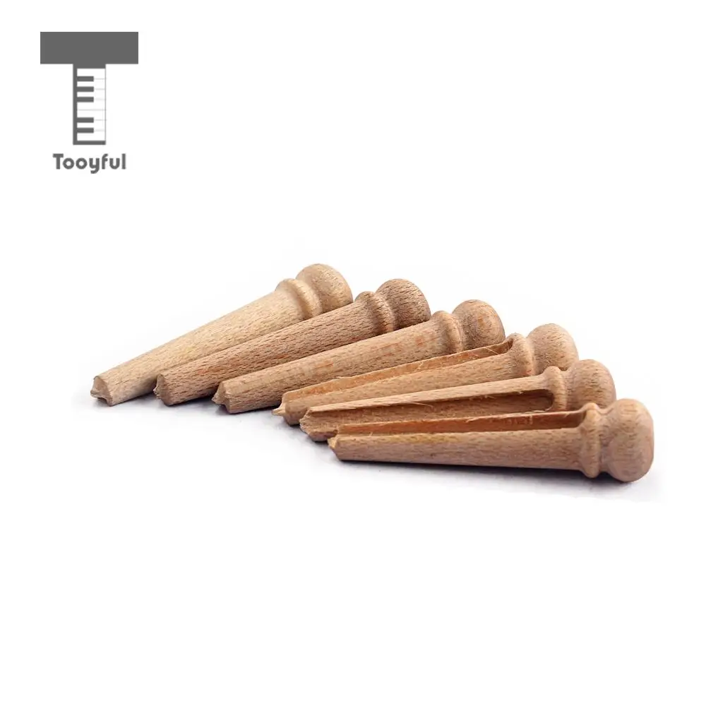 6pcs Durable Maple Wood Acoustic Guitar Bridge Pins String Pegs for DIY Musical Stringed Instruments Guitar Bridge Replacement