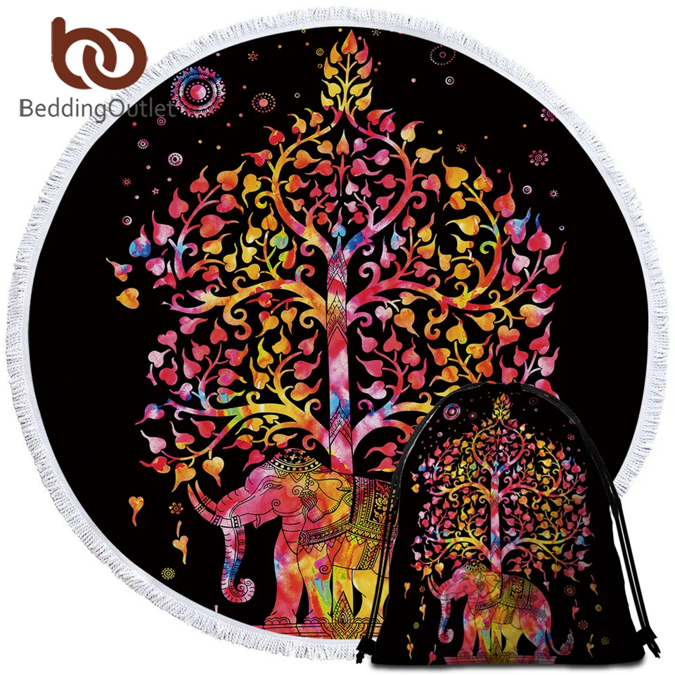 BeddingOutlet Elephant Round Beach Towel Black and White Tassel Tapestry Microfiber Yoga Mat Tree Printed Toalla Blanket 150cm
BeddingOutlet Elephant Round Beach Towel Black and White Tassel Tapestry Microfiber Yoga Mat Tree Printed Toalla Blanket 150cm