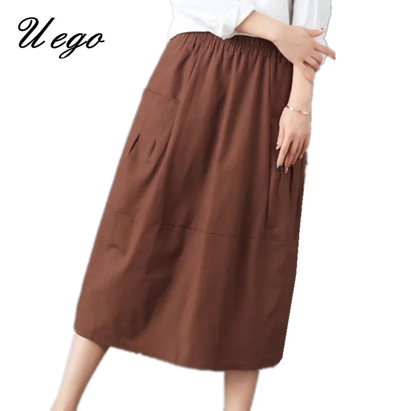 2019 New Arrival Cotton Linen Spring Summer Skirt High Waist Elastic Pockets Vintage Skirt Plus Size Women Casual Midi Skirts
2019 New Arrival Cotton Linen Spring Summer Skirt High Waist Elastic Pockets Vintage Skirt Plus Size Women Casual Midi Skirts