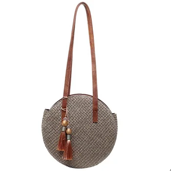 MVK 2019 Art Circular Straw Bag for Women New Beach Boho Rattan Handbag Female Tassel Shoulder Bags Summer Lady Totes Sac a Main
MVK 2019 Art Circular Straw Bag for Women New Beach Boho Rattan Handbag Female Tassel Shoulder Bags Summer Lady Totes Sac a Main