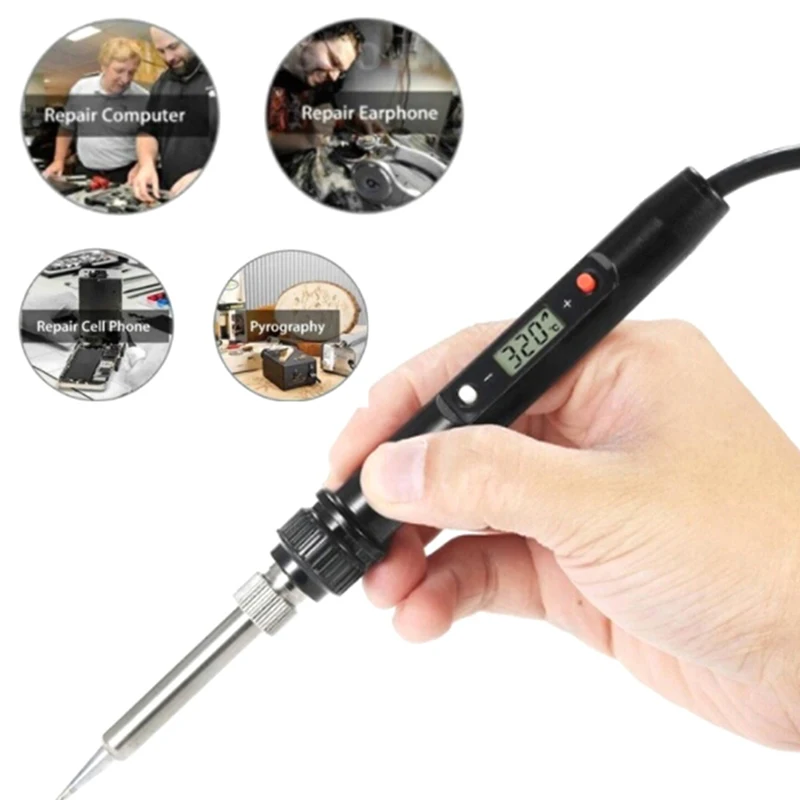 EU Adjustable Temperature Electric Soldering Iron 220V 80W Welding Solder Rework Station Heat Pencil Tips Repair Tool
EU Adjustable Temperature Electric Soldering Iron 220V 80W Welding Solder Rework Station Heat Pencil Tips Repair Tool