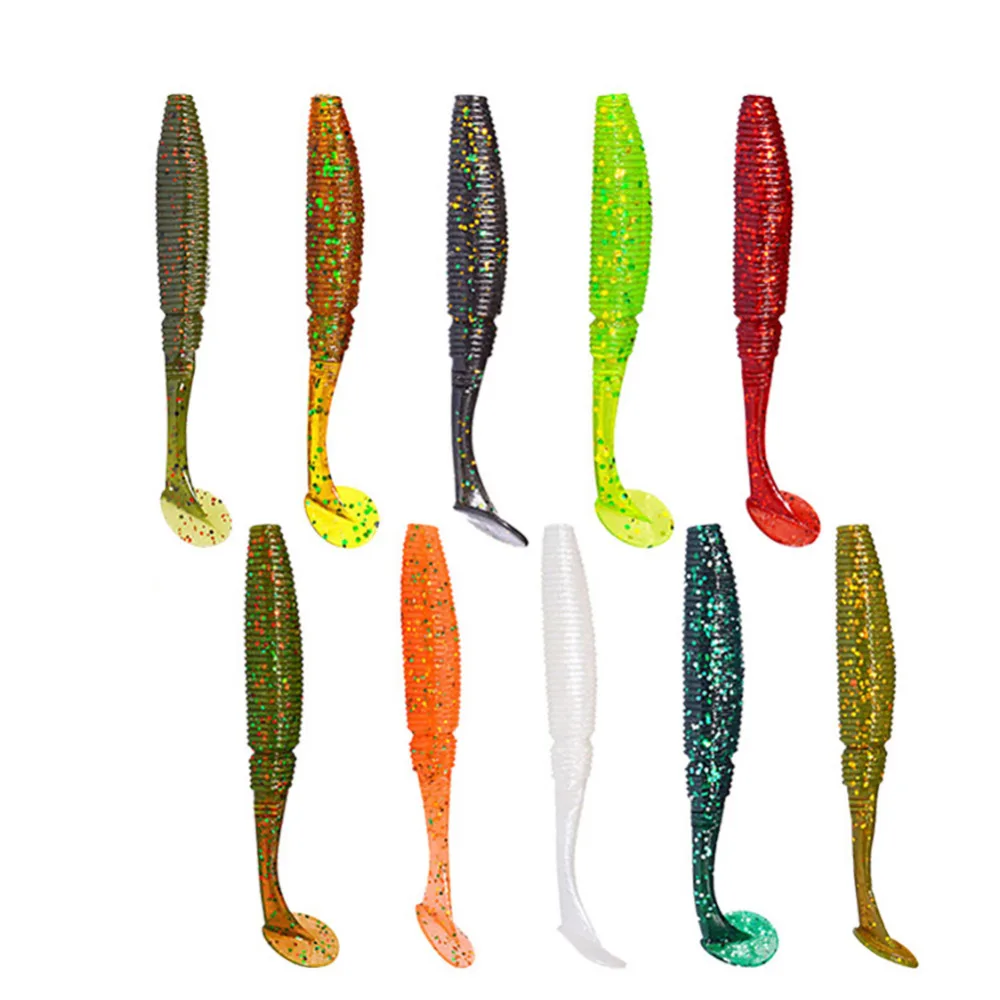 10pcs/set Fishing Lures Worm Soft Silicone T Tail Swimming Bass Bait 4cm 2.4g #272709
10pcs/set Fishing Lures Worm Soft Silicone T Tail Swimming Bass Bait 4cm 2.4g #272709
