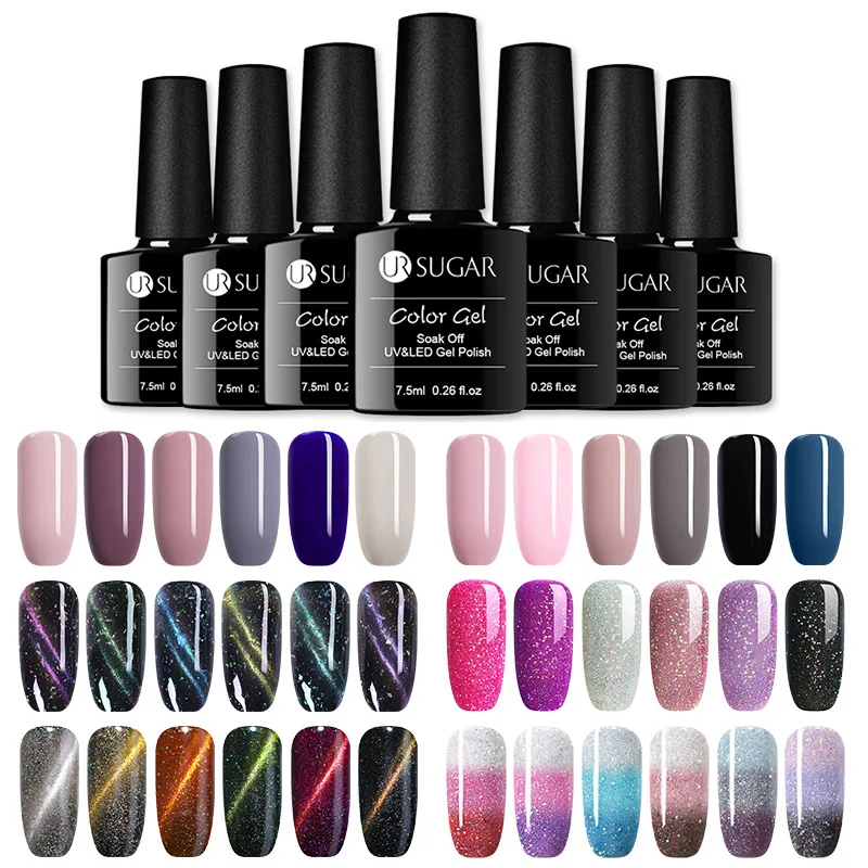 UR SUGAR 6Pcs/Lot 7.5ml Magnetic UV Gel Nail Polish Varnish Colorful Thermal Color Changing Soak Off Gel Polish Nail Art Design
UR SUGAR 6Pcs/Lot 7.5ml Magnetic UV Gel Nail Polish Varnish Colorful Thermal Color Changing Soak Off Gel Polish Nail Art Design