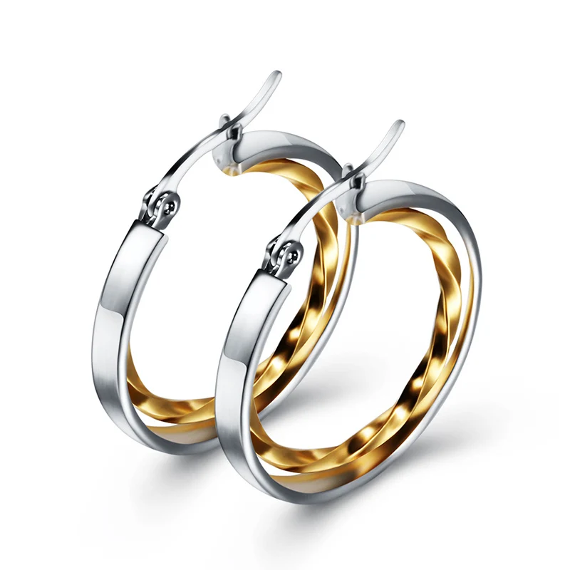 Collier Femme Jewelry Silver Gold Hoop Earrings Female Stainless Steel Round Earrings for Women
Collier Femme Jewelry Silver Gold Hoop Earrings Female Stainless Steel Round Earrings for Women