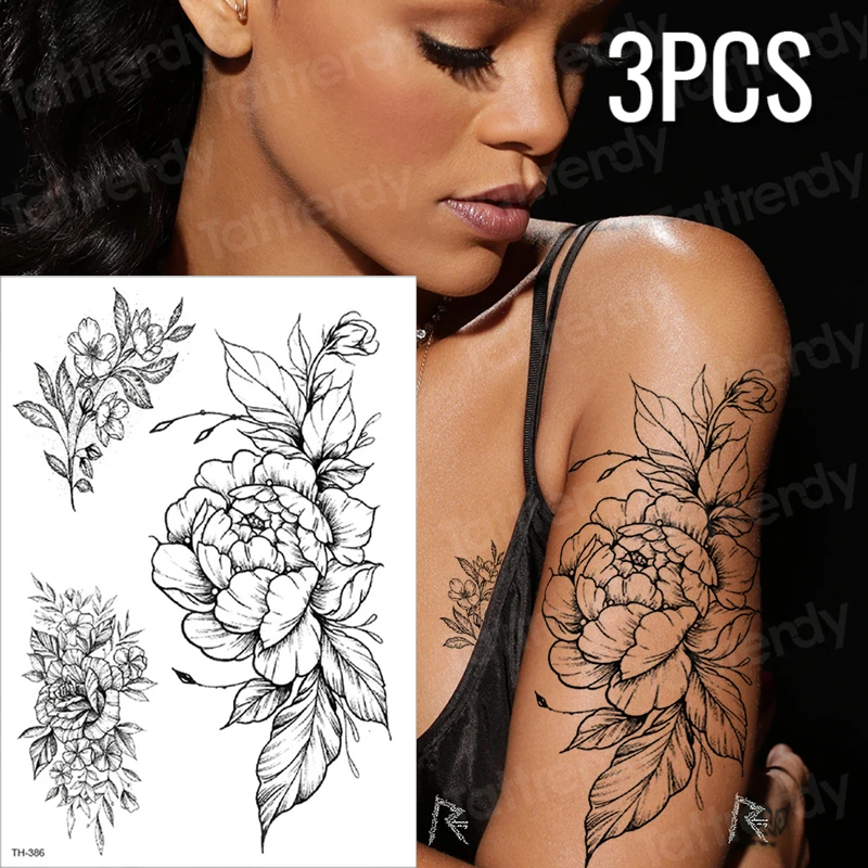 3pcs/lot fake tattoos stickers arabic temporary tattoo arm sleeves tattoo Black and white sketch flower design body art tattoo
3pcs/lot fake tattoos stickers arabic temporary tattoo arm sleeves tattoo Black and white sketch flower design body art tattoo