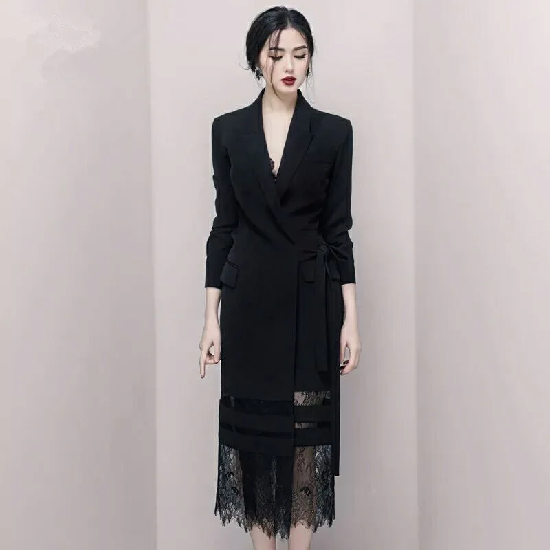 lace black long blazer dress women spring long lace blazer coat long dress 2019
lace black long blazer dress women spring long lace blazer coat long dress 2019