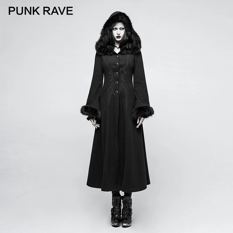 PUNK RAVE 2017 New Designs Gothic Winter Coat Women Black Disc Flowers Long Worsted Hood Female Coats Embroidery Raincoat Autumn
PUNK RAVE 2017 New Designs Gothic Winter Coat Women Black Disc Flowers Long Worsted Hood Female Coats Embroidery Raincoat Autumn