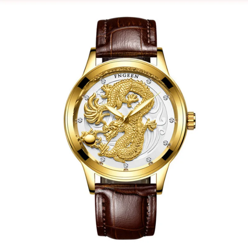 Men Waterproof Luminous Quartz Watch Luxury Gold Dragon Dial with Steel Leather Strap New GDeals
Men Waterproof Luminous Quartz Watch Luxury Gold Dragon Dial with Steel Leather Strap New GDeals
