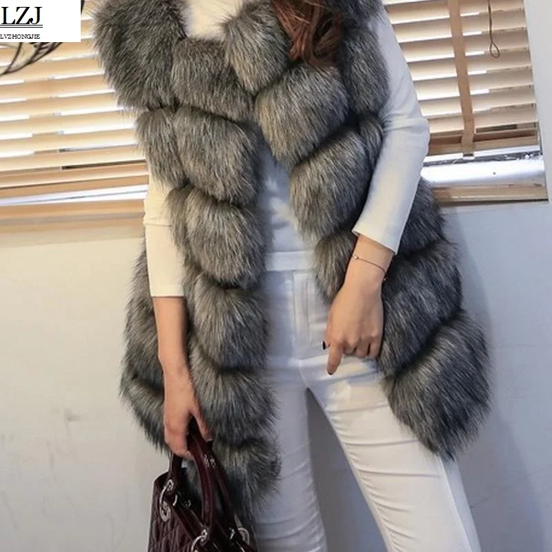 LZJ High quality Fur Vest coat Luxury Faux Fox Warm Women Coat Vests Winter Fashion furs Women's Coats Jacket Gilet Veste 4XL
LZJ High quality Fur Vest coat Luxury Faux Fox Warm Women Coat Vests Winter Fashion furs Women's Coats Jacket Gilet Veste 4XL