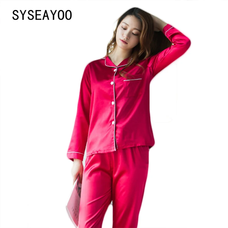 SYSEAYOO long-sleeve pajama set simple graceful silk fabric clothes high class type home wear shirt
SYSEAYOO long-sleeve pajama set simple graceful silk fabric clothes high class type home wear shirt
