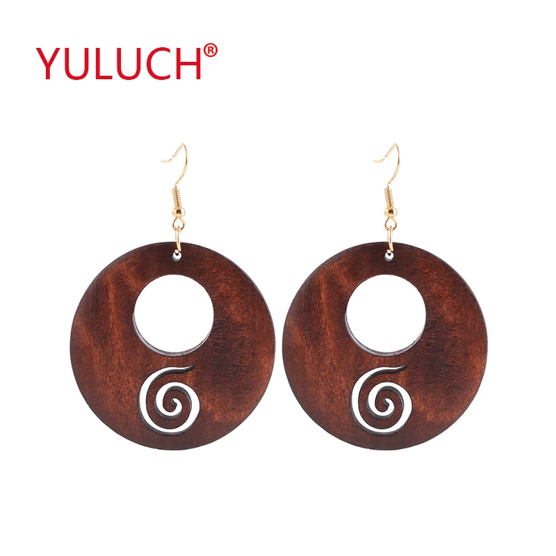 YULUCH Ethnic Jewelry Design Natural Wooden Round hollow out Spiral Snail Pendant Earrings for Fashion Women Jewelry Gifts
YULUCH Ethnic Jewelry Design Natural Wooden Round hollow out Spiral Snail Pendant Earrings for Fashion Women Jewelry Gifts