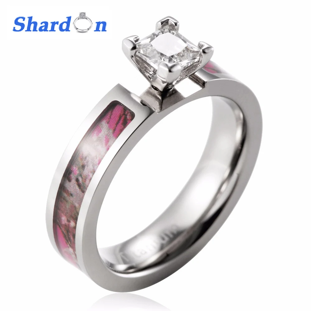 SHARDON Unique engagement Ring Titanium Realtree pink camo ring 4 Prong Setting Princess CZ Rings for women big rings for women
SHARDON Unique engagement Ring Titanium Realtree pink camo ring 4 Prong Setting Princess CZ Rings for women big rings for women