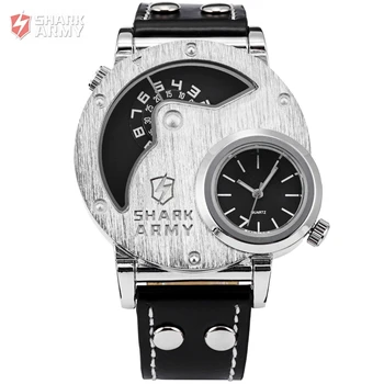 SHARK ARMY Stainless Steel Big Size Dual Time Black Leather Strap Quartz Relogio Masculino Men's Sport Military Watches /SAW053
SHARK ARMY Stainless Steel Big Size Dual Time Black Leather Strap Quartz Relogio Masculino Men's Sport Military Watches /SAW053