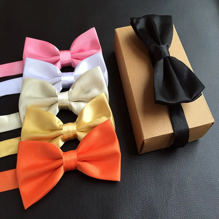 Фото 2020 High Quality Fashion Explosion Solid Color Double Layer Decorative Bow Tie Men's Business Accessories | Аксессуары для