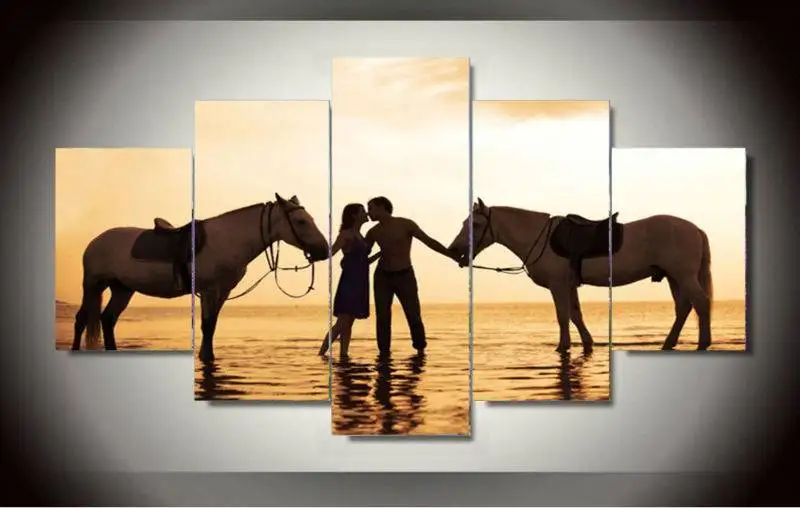 Horse Couple Hot Canvas Prints Painting Wall Art 5 Pieces Home Decor Picture Panels Poster For Living Room No Frame dropship 
Horse Couple Hot Canvas Prints Painting Wall Art 5 Pieces Home Decor Picture Panels Poster For Living Room No Frame dropship