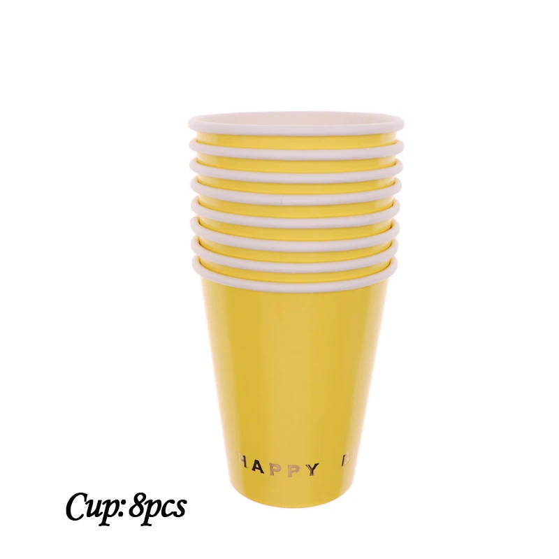8pcs/lot Gold foil tableware Yellow Color plate napkins for baby happy birthday Wedding Christmas party decoration supplies
8pcs/lot Gold foil tableware Yellow Color plate napkins for baby happy birthday Wedding Christmas party decoration supplies