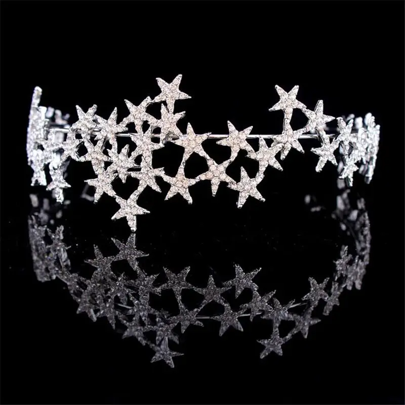 Luxury Silver Crystal Star Hairbands Vintage Rhinestone Bridal Tiaras Crown Headband Wedding Hair Jewelry Tiara De Noiva Fashion
Luxury Silver Crystal Star Hairbands Vintage Rhinestone Bridal Tiaras Crown Headband Wedding Hair Jewelry Tiara De Noiva Fashion