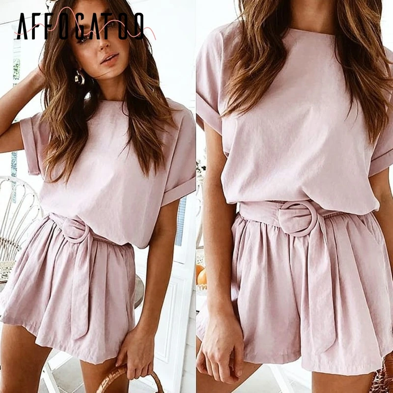 Affogatoo Casual two-piece romper women jumpsuit Solid streetwear playsuit summer jumpsuit High waist top shirt overalls 2019
Affogatoo Casual two-piece romper women jumpsuit Solid streetwear playsuit summer jumpsuit High waist top shirt overalls 2019