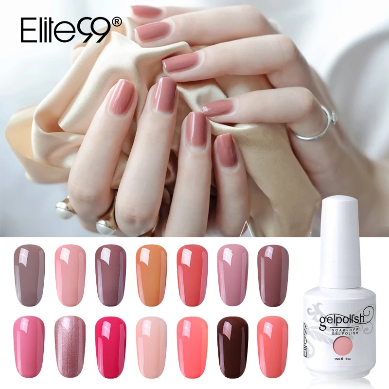 

Elite99 15ml Nude Color Gel Nail Polish Soak Off Nails Polish Gel For Nail Art Vernis Semi Permanant UV Gel Varnish Lacquer