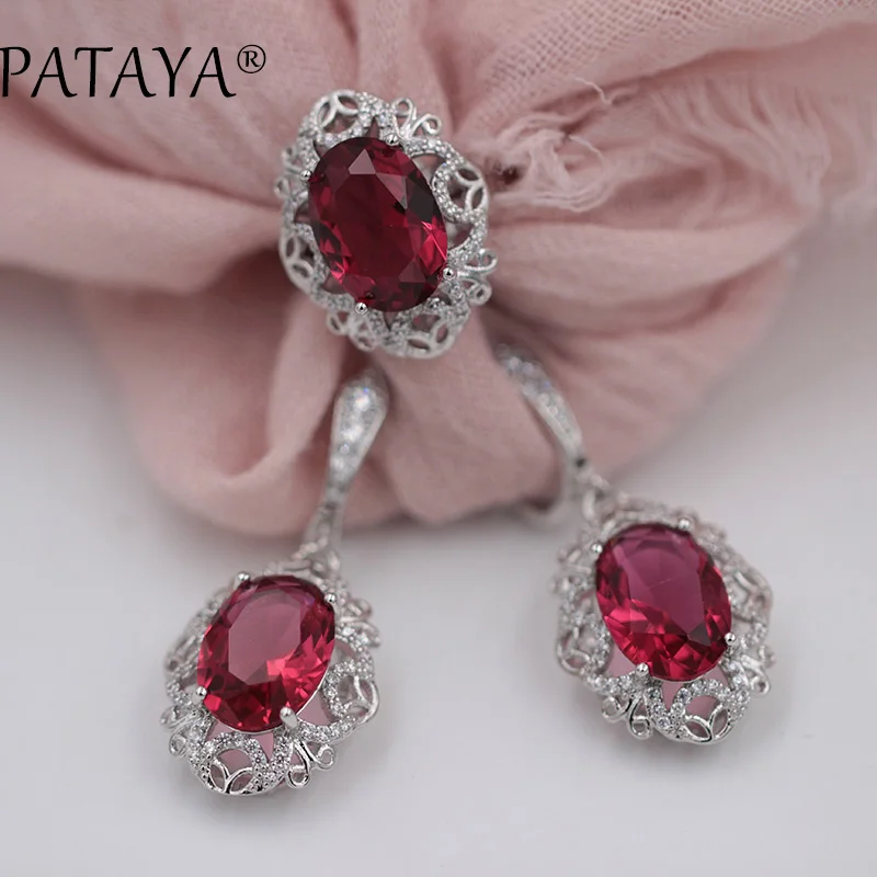 PATAYA Romantic Rainbow Jewelry Sets True White Gold Green Natural Zirconia Ring Big Earrings Women Accessories Costume Jewelry
PATAYA Romantic Rainbow Jewelry Sets True White Gold Green Natural Zirconia Ring Big Earrings Women Accessories Costume Jewelry