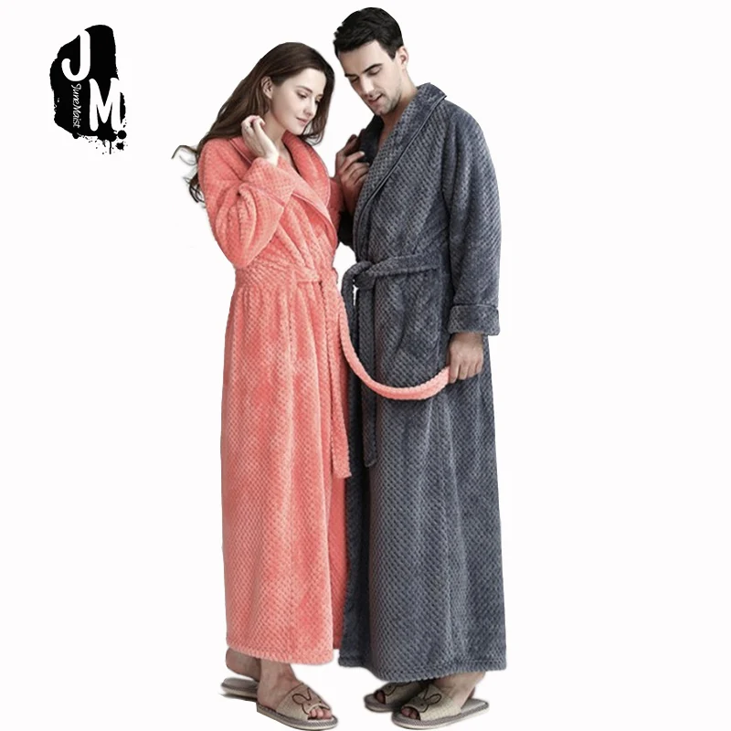 

New Winter Robe Woman Sexy Loose Homewear Pajama Nightgowns Sleepwear Coral velvet long Robe female Bathrobe Thick Robes