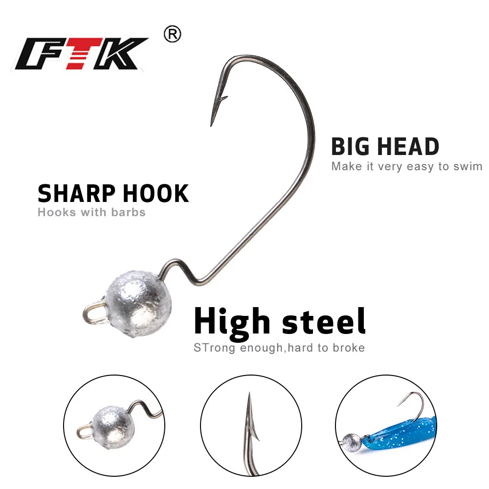 FTK Lead Jig Head 5pcs/8pcs 3.5g/5g/7g /10g Barbed Hook Soft Lure Jigging Worm Sharp Hook Fishing Hooks Bass Fishing Lure
FTK Lead Jig Head 5pcs/8pcs 3.5g/5g/7g /10g Barbed Hook Soft Lure Jigging Worm Sharp Hook Fishing Hooks Bass Fishing Lure