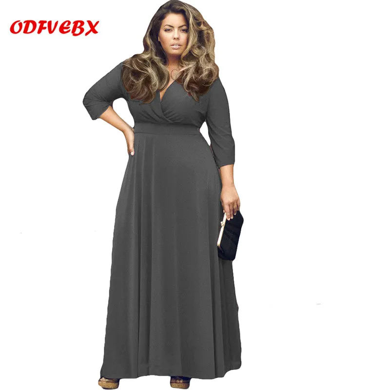 2019 New summer Female long dresses fashion plus fat MM deep V net color swing 7 points sleeve women's dress ODFVEBX AH185
2019 New summer Female long dresses fashion plus fat MM deep V net color swing 7 points sleeve women's dress ODFVEBX AH185