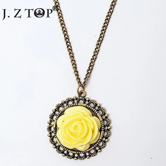 JZTOP Brand Vintage Yellow Rose Flower Pendant Necklace Bronze Long Chain Necklace for Women bijoux femme
JZTOP Brand Vintage Yellow Rose Flower Pendant Necklace Bronze Long Chain Necklace for Women bijoux femme
