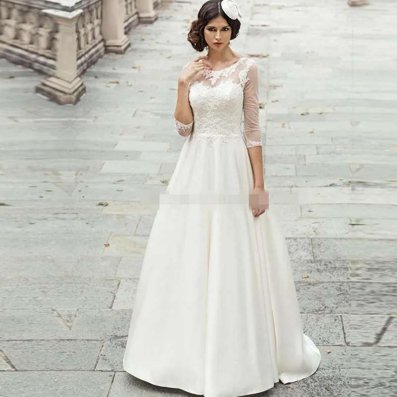 vestido de noiva 2018 A line Scoop Half Sleeve Appliques Buttons Ivory Lace Bridal Dresses Cheap Beach Wedding Dresses
vestido de noiva 2018 A line Scoop Half Sleeve Appliques Buttons Ivory Lace Bridal Dresses Cheap Beach Wedding Dresses