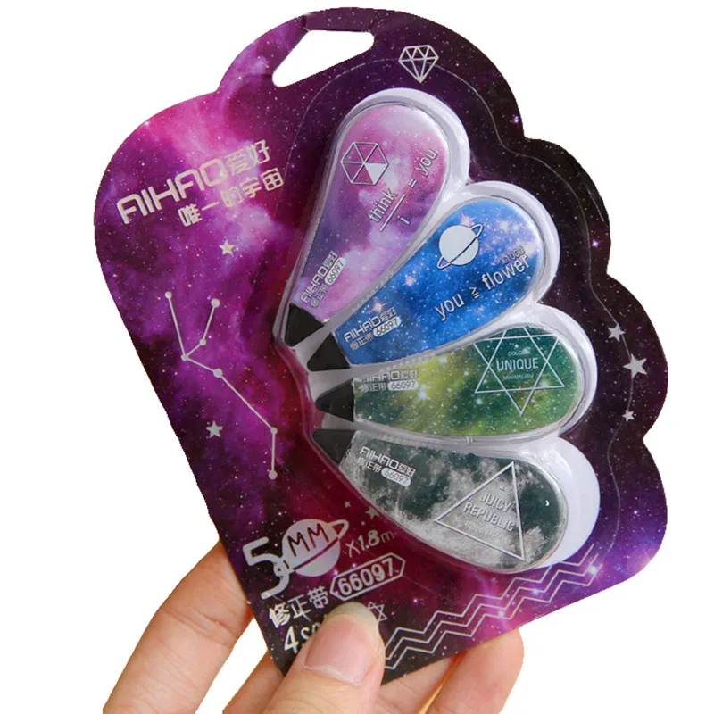 4pcs/Set Fashion Simple 4 Colors Correction Supplies Creative Student Learning Tool Starry Sky Correction Tape Stationery
4pcs/Set Fashion Simple 4 Colors Correction Supplies Creative Student Learning Tool Starry Sky Correction Tape Stationery