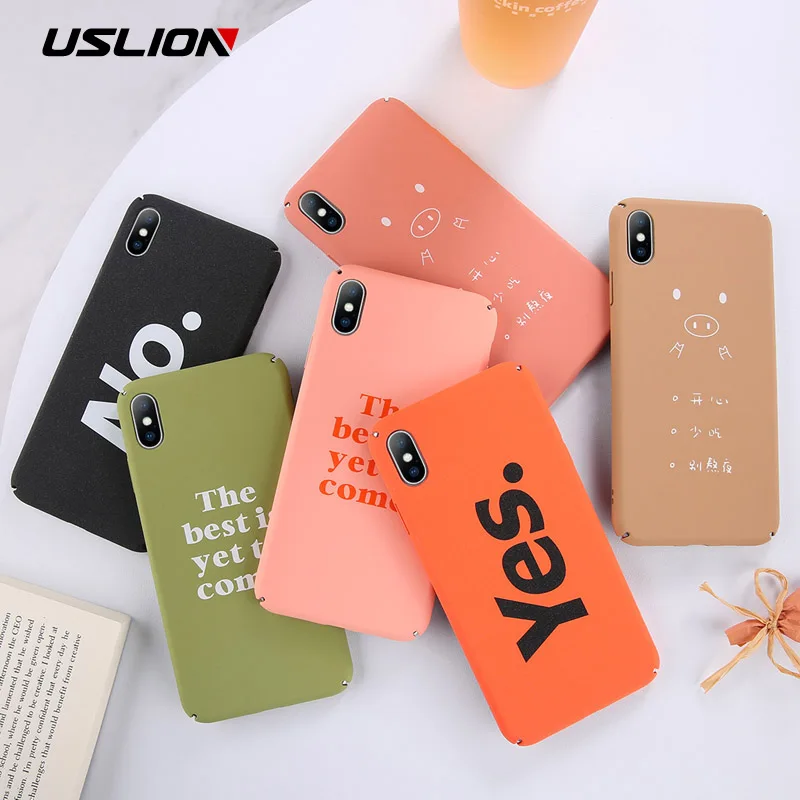 USLION Simple Letter Case For iPhone 7 6 6S 8 Plus Matte Phone Cases For iPhone X XR XS Max 11 Pro Max Hard PC Full Back Cover
USLION Simple Letter Case For iPhone 7 6 6S 8 Plus Matte Phone Cases For iPhone X XR XS Max 11 Pro Max Hard PC Full Back Cover