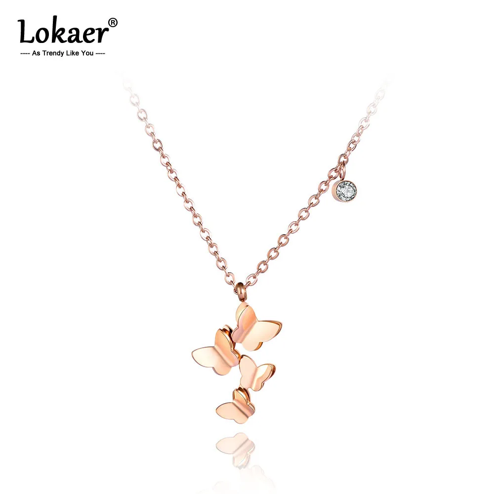 Lokaer Titanium Stainless Steel Butterfly Pendant Necklaces Jewelry Cubic Zirconia Chain Chokers Necklace For Women Girls N19004
Lokaer Titanium Stainless Steel Butterfly Pendant Necklaces Jewelry Cubic Zirconia Chain Chokers Necklace For Women Girls N19004