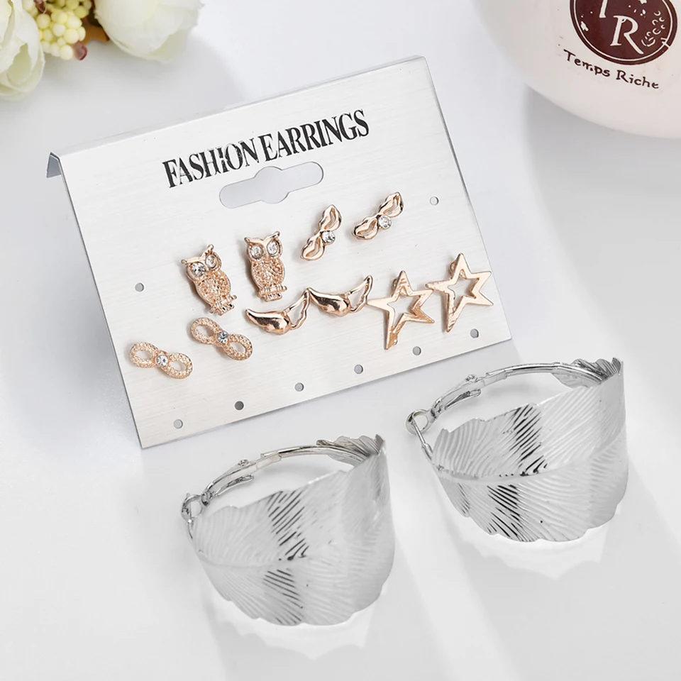 Qiao La New Bohemian Earrings Owl Butterfly Leaves Stars Combination Earrings Set Party Women Warrings Jewelry 6 Pieces / Set
Qiao La New Bohemian Earrings Owl Butterfly Leaves Stars Combination Earrings Set Party Women Warrings Jewelry 6 Pieces / Set