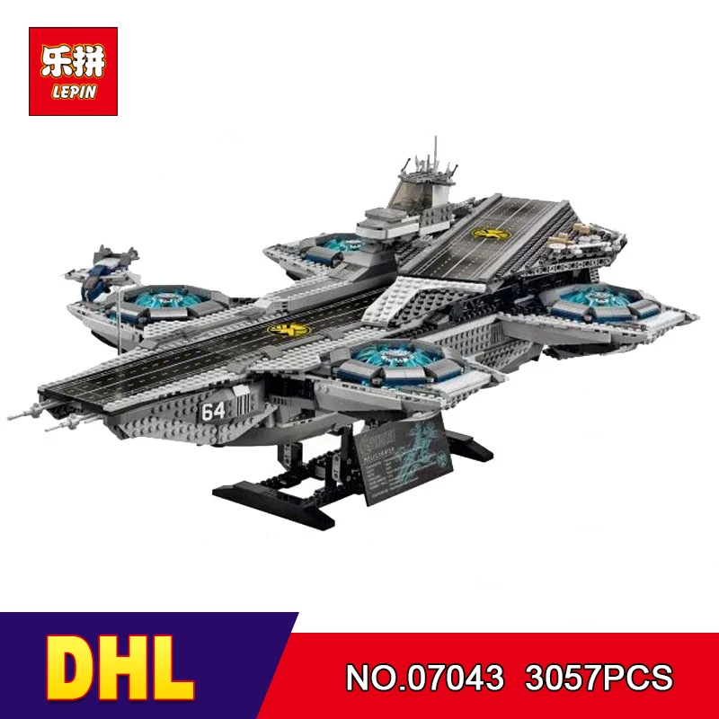 

DHL LEPIN 07043 3057Pcs Super Heroes The SHIELD Helicarrier Model Building Kits Blocks Bricks Boy Toys Compatible 76042